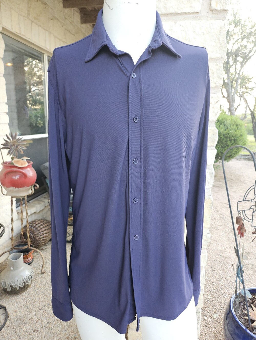 Born Primitive Blue Nylom Spandex Long Sleeve Performance Shirt XL
